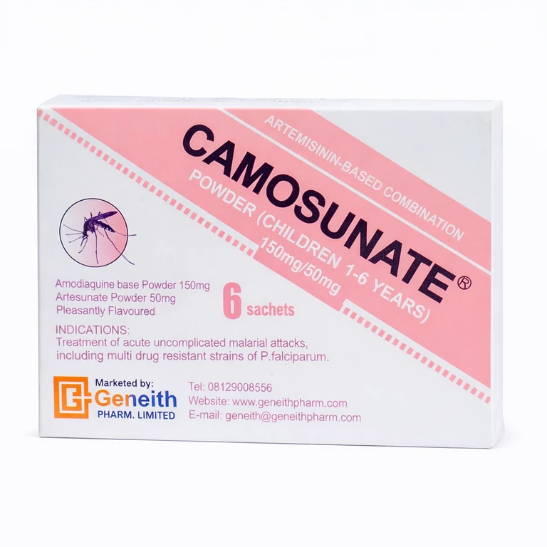 Camosunate Children Powder 1-6 Years (Amodiaquine 150 mg + Artesunate 50 mg) x 6 sachets